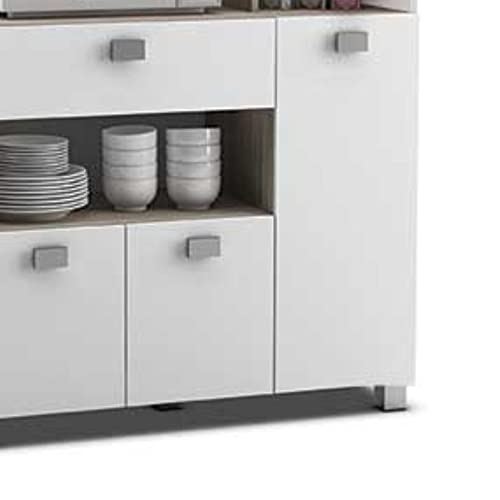 Abitti Mueble Auxiliar de Cocina en Color Blanco con un Cajon y Varios Compartimentos 132x99cm