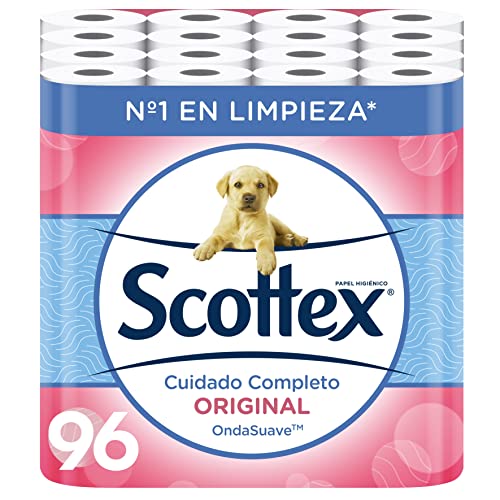 Scottex Original Papel HigiÃ©nico 96 rollos, 6 packs de 16 rollos